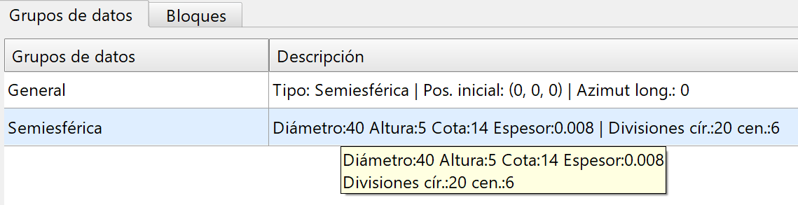 Obras de fábrica - Geometría - Semiesférica, descripción