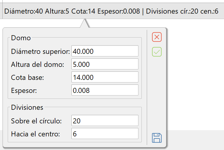 Obras de fábrica - Geometría - Semiesférica, edición