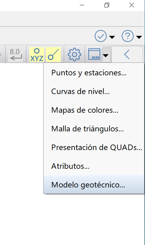 Vista 2D - Modelos Geotécnicos - Botón presentaciones