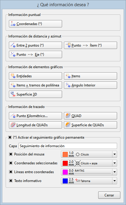 CAD - Información, con seguimiento gráfico permanente CAD - Información, con seguimiento gráfico permanente