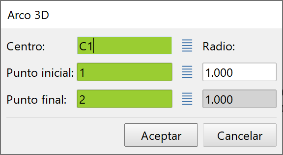 CAD - Arcos - 3D, dialog
