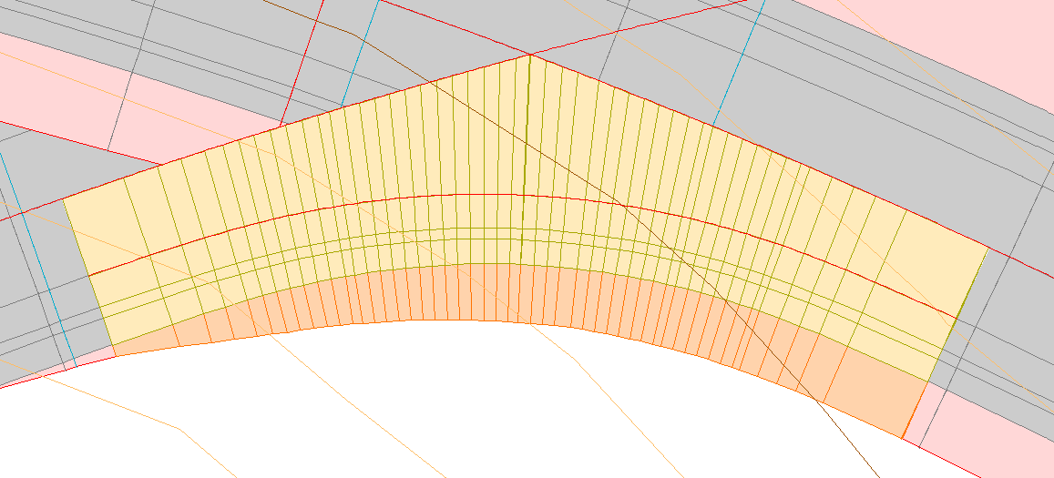 Trazado - Entronques, definición de un entronque, resultado con proyección 3d
