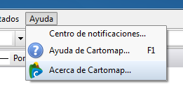 CARTOMAP Express - Desinstalación, menú