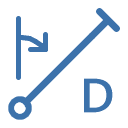 Dibujo - Lineas - Por distancia y azimut, icono
