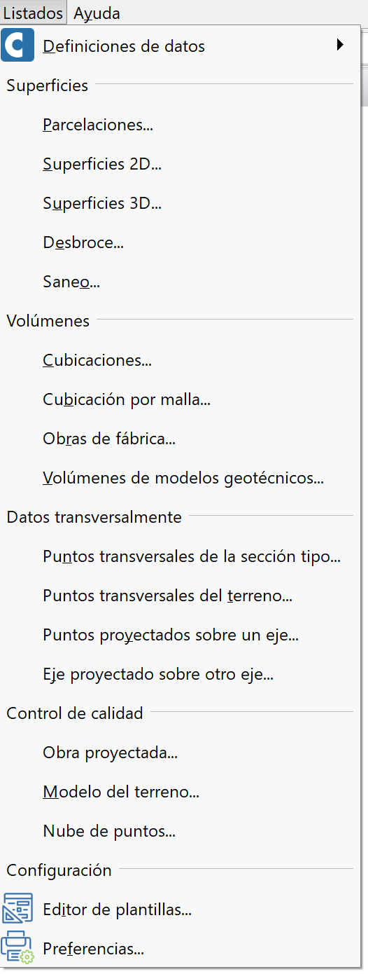 build_2025_01 - Menú listados