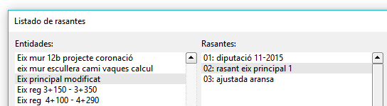 Listados - Rasante - Dialog, lista numerada Listados - Rasante - Dialog, lista numerada