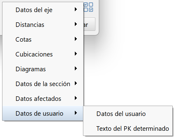 Perfiles - Edición de contenido transversal, menú datos de usuario