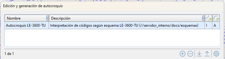 Edición - Levantamiento - Autocroquis, lista de autocroquis