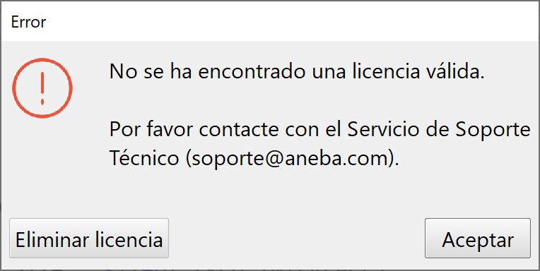 CARTOMAP Express - Licencia no válida, opción de eliminar licencia