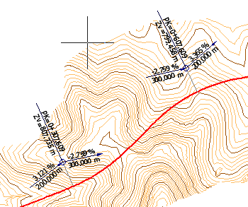 CAD - Acotaciones - Vértices de rasante, resultado