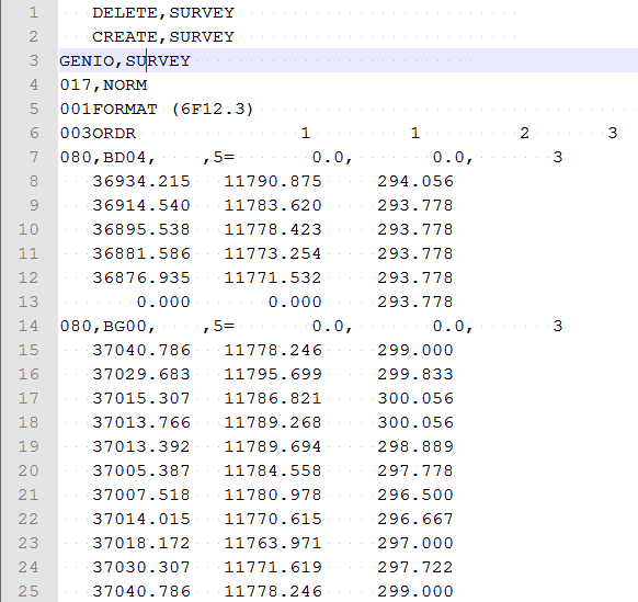 Archivo - Importar - Puntos de MxRoad, contenido