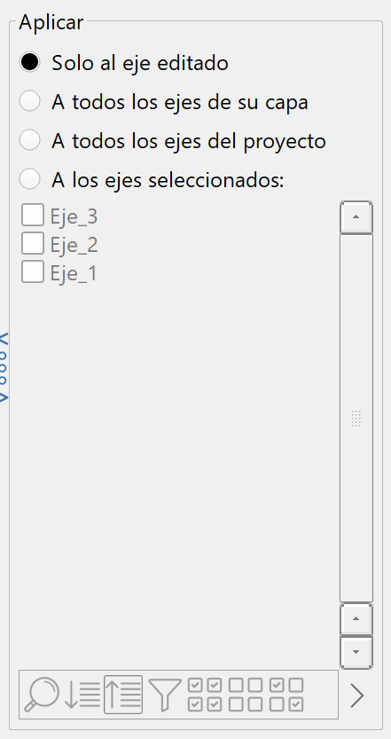 Edición - Lista de entidades - Editor de entidades auxiliares, zona de aplicar