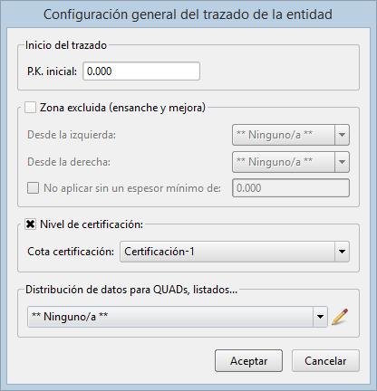 Edición - Lista de entidades - Configuración de trazado (2015.04)