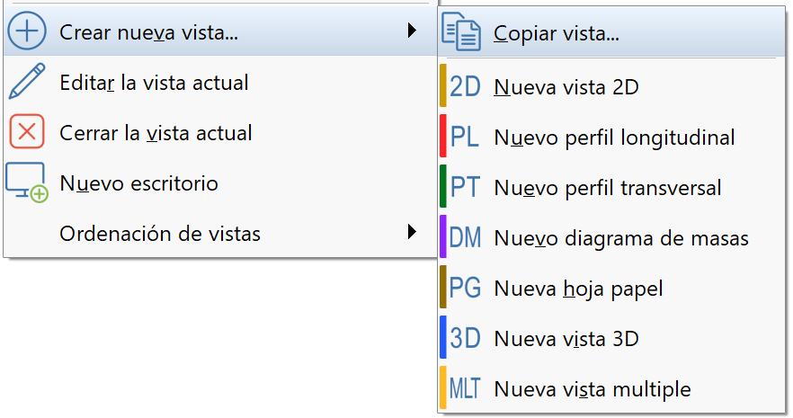 Vistas - Cuestiones generales - Crear vista, menú