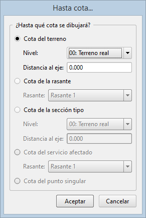 Perfiles - Edición de distribuciones - Hasta cota longitudinal
