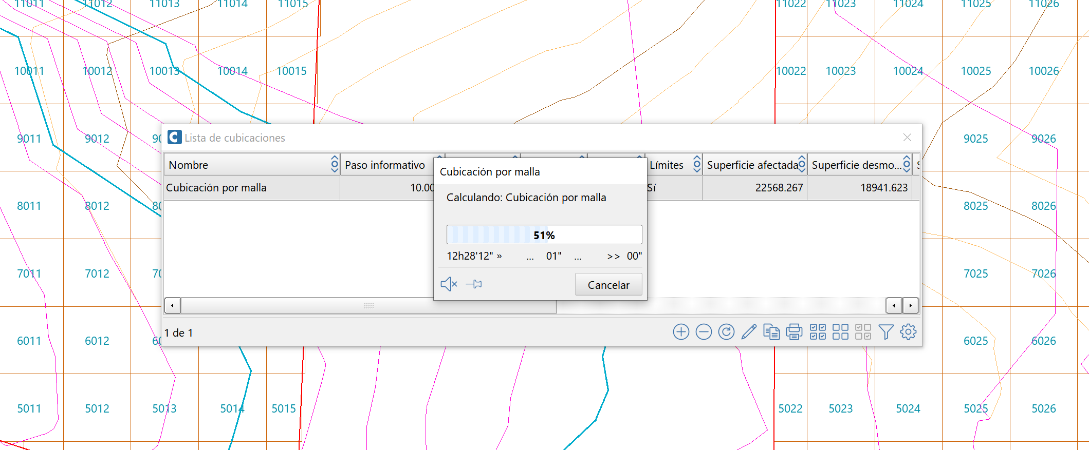 Superficies - Cubicación por malla - Seguimiento desde lista