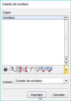 Listados - Sondeos modelo geotécnico - Dialog Listados - Sondeos modelo geotécnico - Dialog
