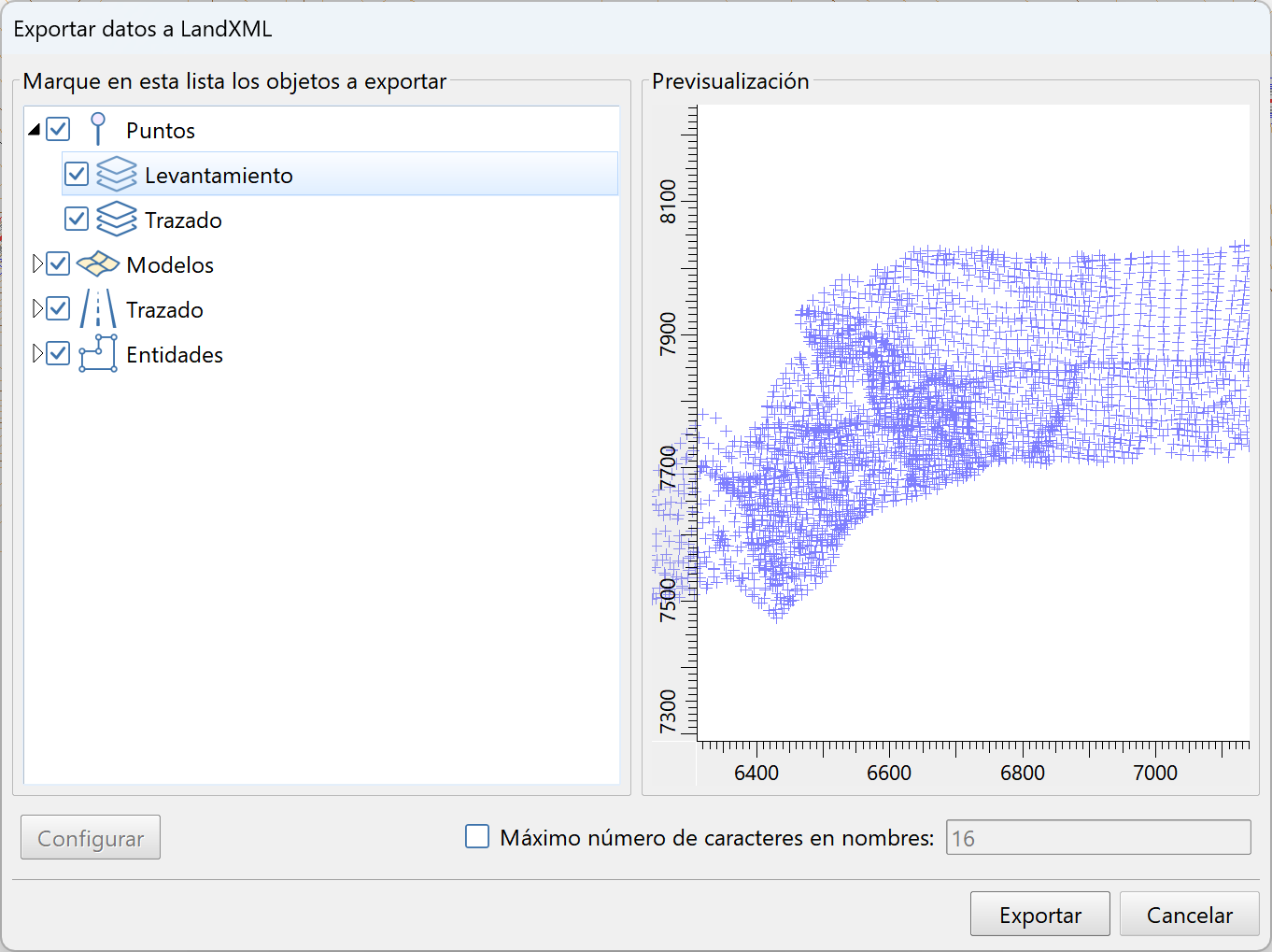 LandXML - Puntos - Dialog