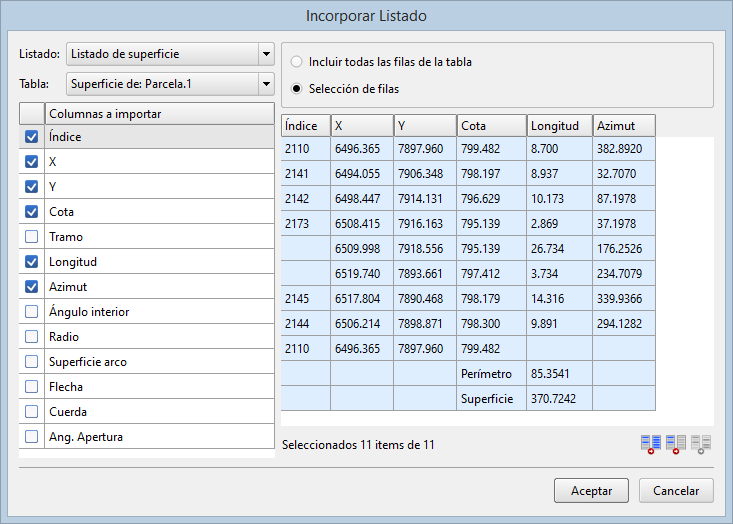 CAD - Textos - Incorporar listado, dialog