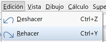 Edición - Rehacer, menú