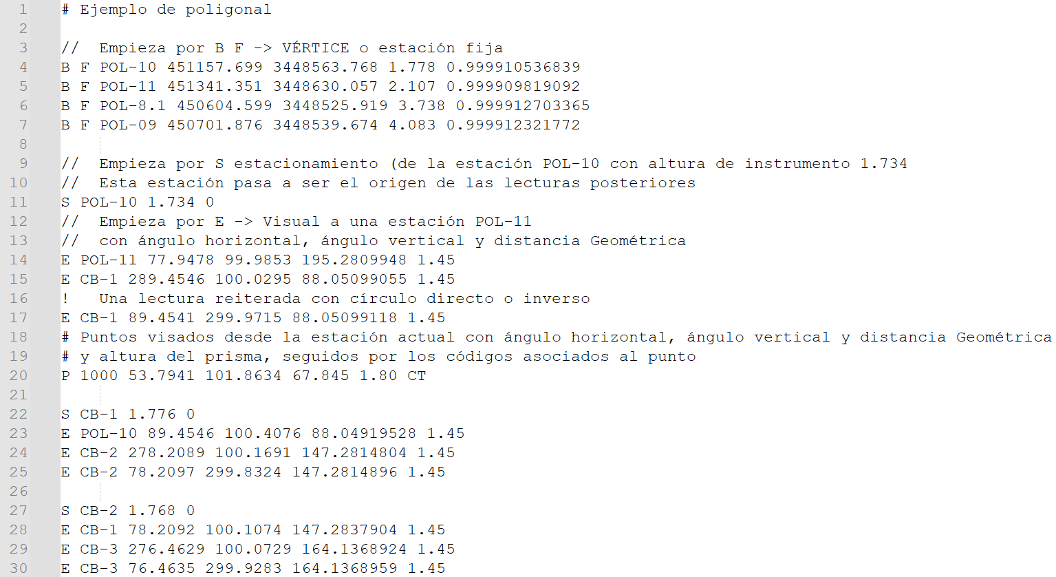Importar - Datos de campo - Archivo de observaciones