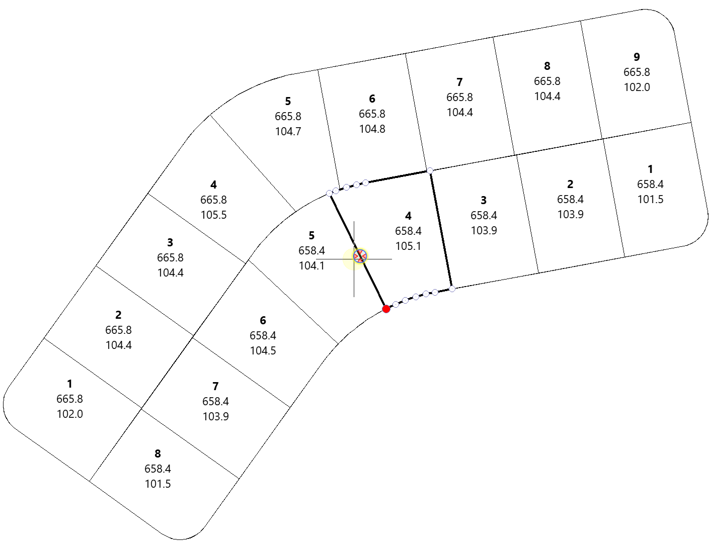 Parcelaciones - Editar lote, selección gráfica