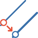 Dibujo - Lineas - Paralela poir un punto, icono