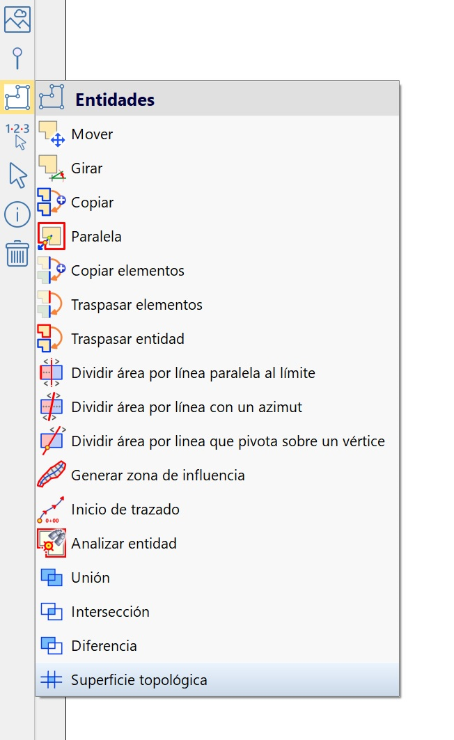CAD - Entidades - Superficie topológica, barra de cad