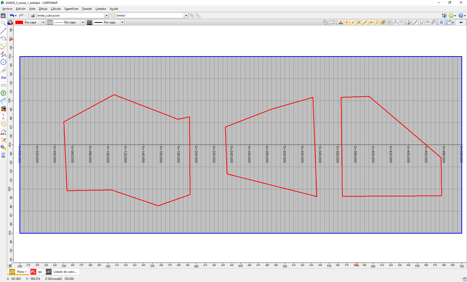 Cubicaciones - Límite a cubicar, múltiples zonas