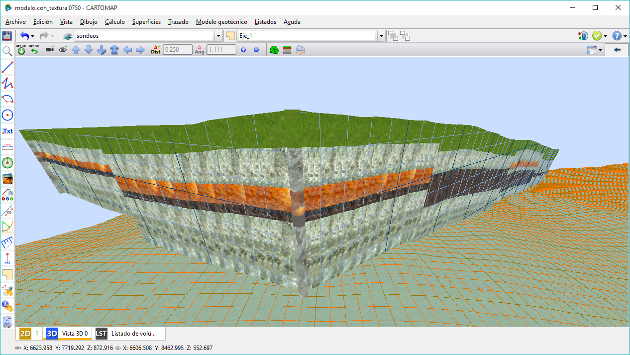 Modelo geotécnico - Vista 3D - Malla, resultado Modelo geotécnico - Vista 3D - Malla, resultado
