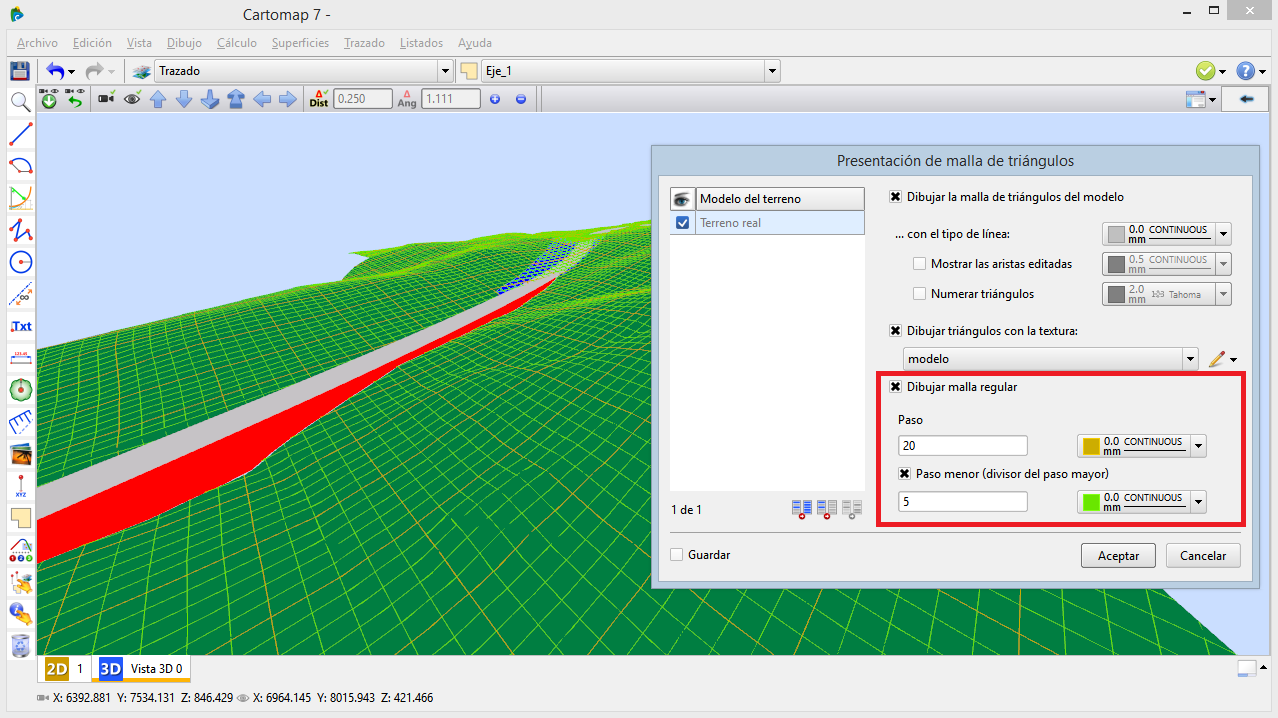 Vista - 3D - Malla regular