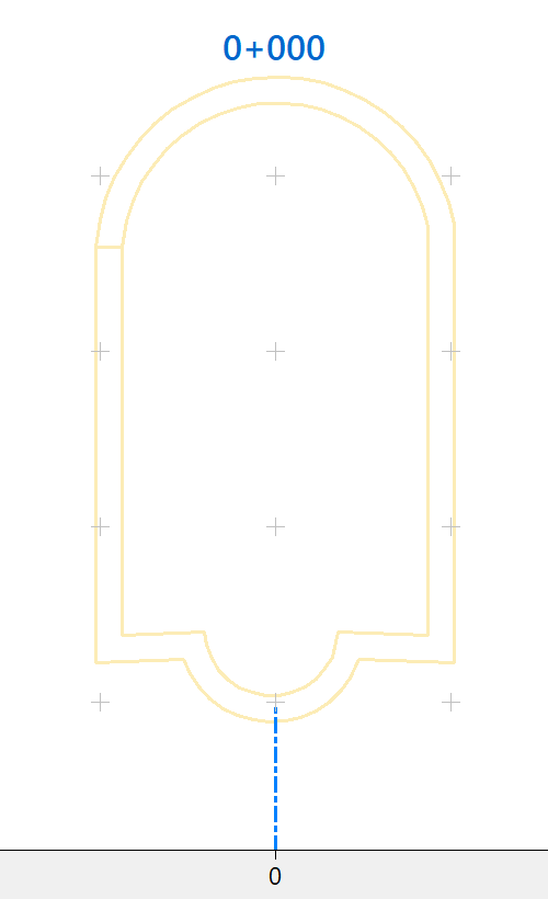 Obras de fábrica - Personalizados 2D - Entidad con dos polilineas, resultado transversal