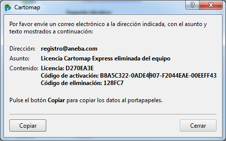 CARTOMAP Express - Desinstalación, copiar datos