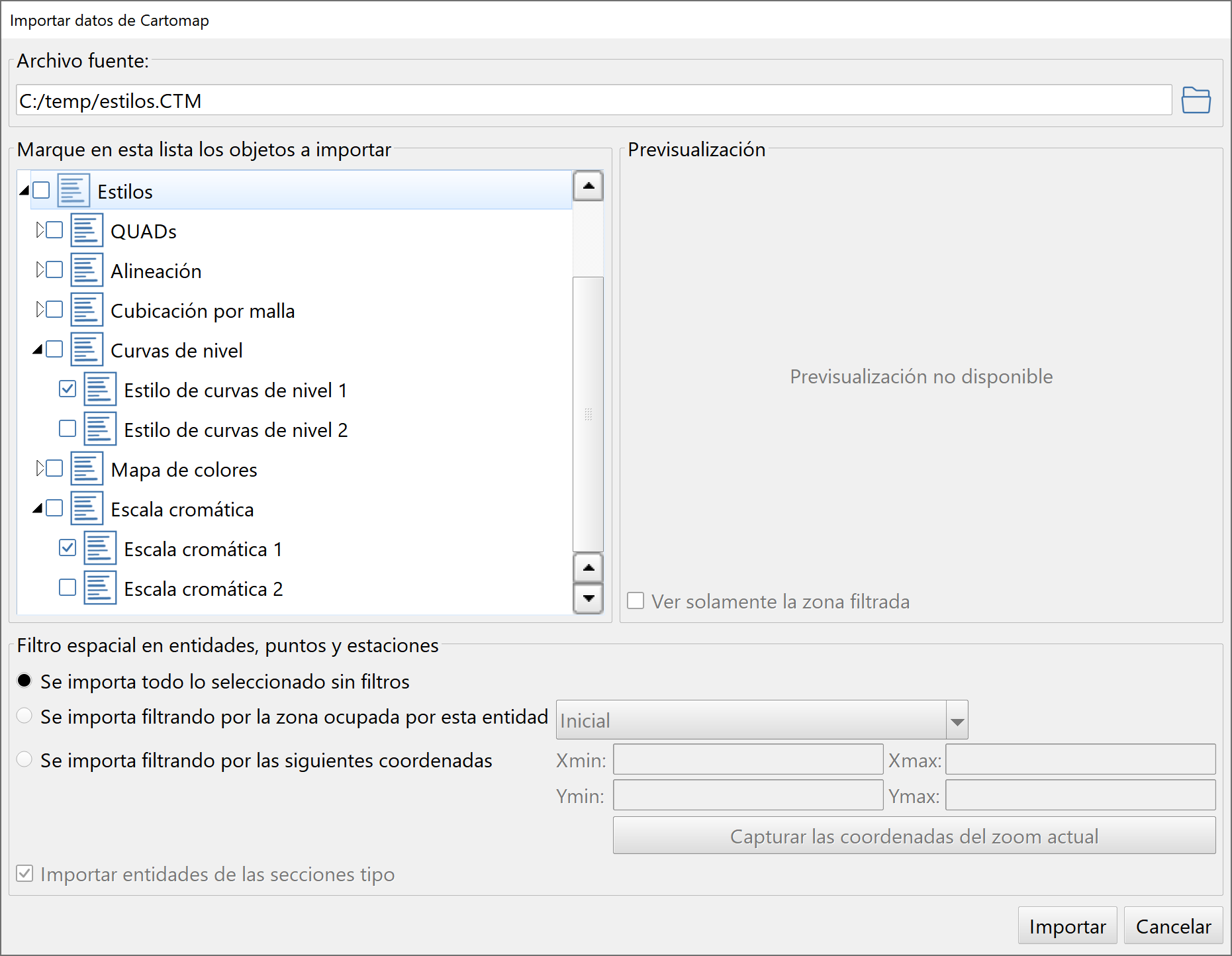 Archivo - Importar - CARTOMAP, estilos v9_3