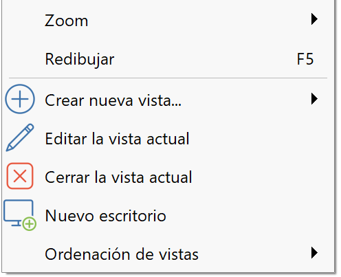 Vistas - Cuestiones generales, menú