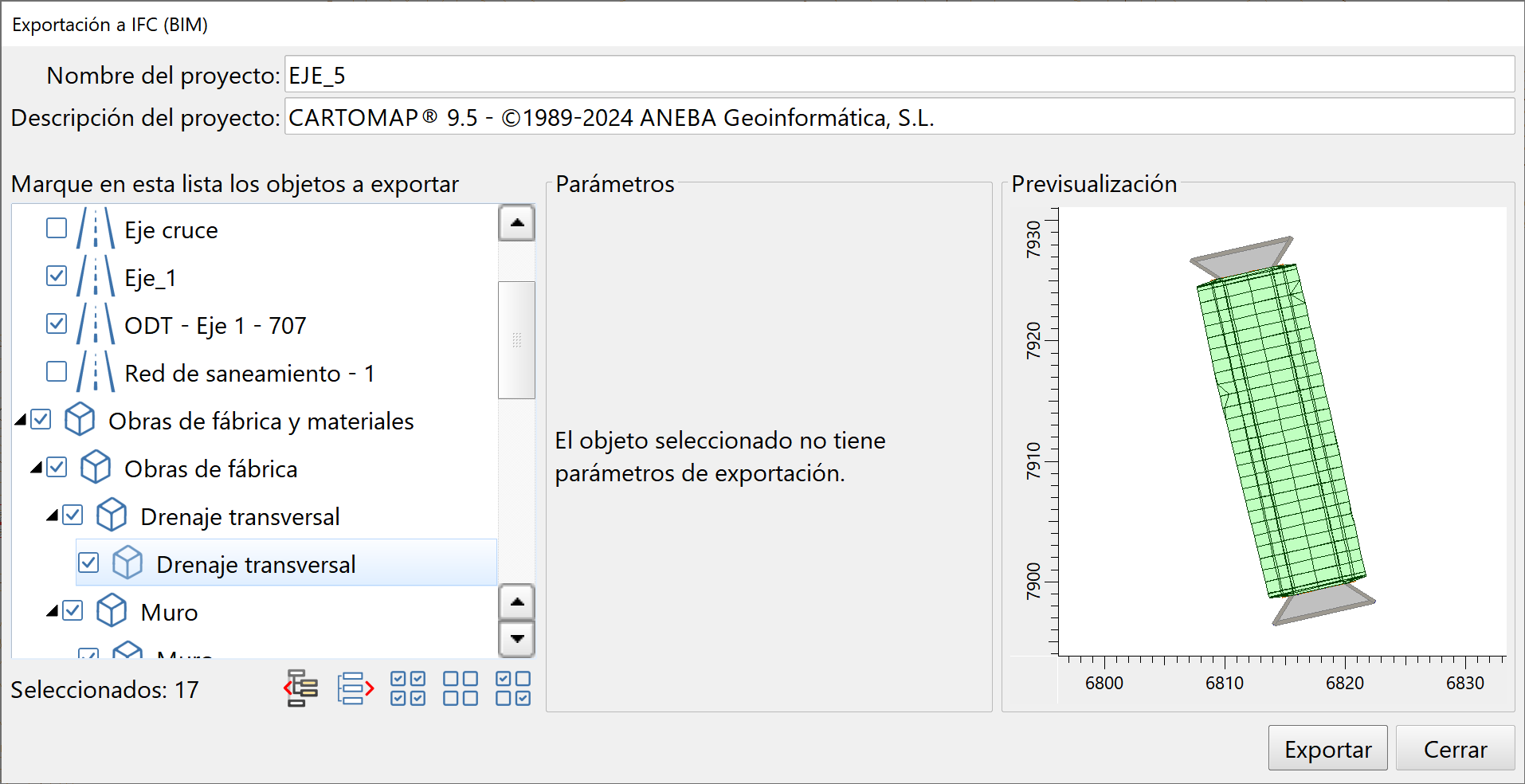 BIM - Exportación de OF, - Dialog, ODT