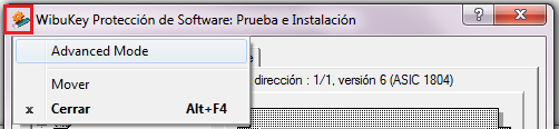 CARTOMAP Classic - Problemas - Abrir contexto - WibuKey, advanced mode