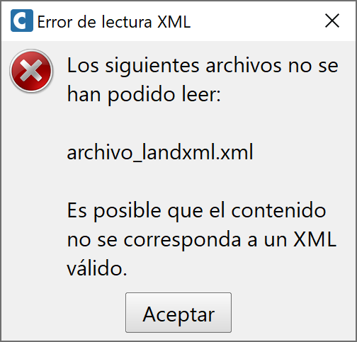 Archivo - Importar - XML, error