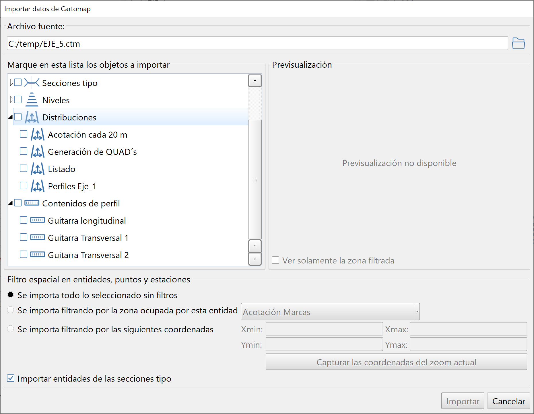 Archivo - Importar - CARTOMAP, distribuciones y contenidos