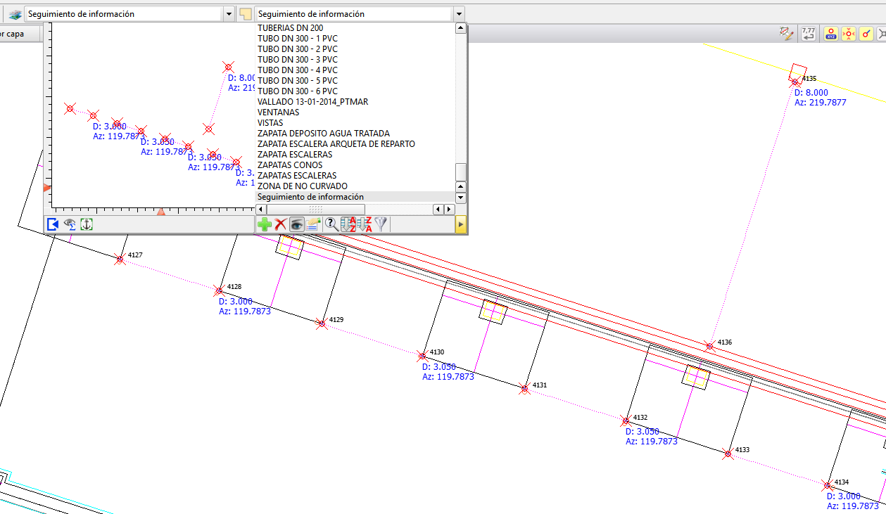 CAD - Información, ejemplo del seguimiento gráfico permanente CAD - Información, ejemplo del seguimiento gráfico permanente
