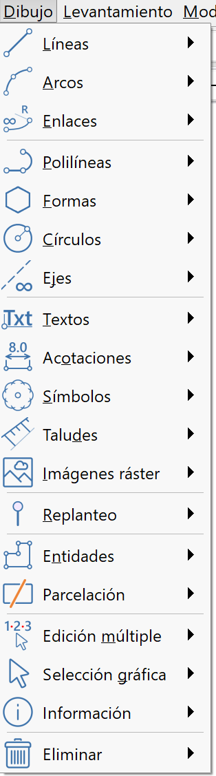 Dibujo - Acceso desde el menú