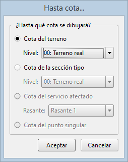 Perfiles - Edición de distribuciones - Hasta cota transversal