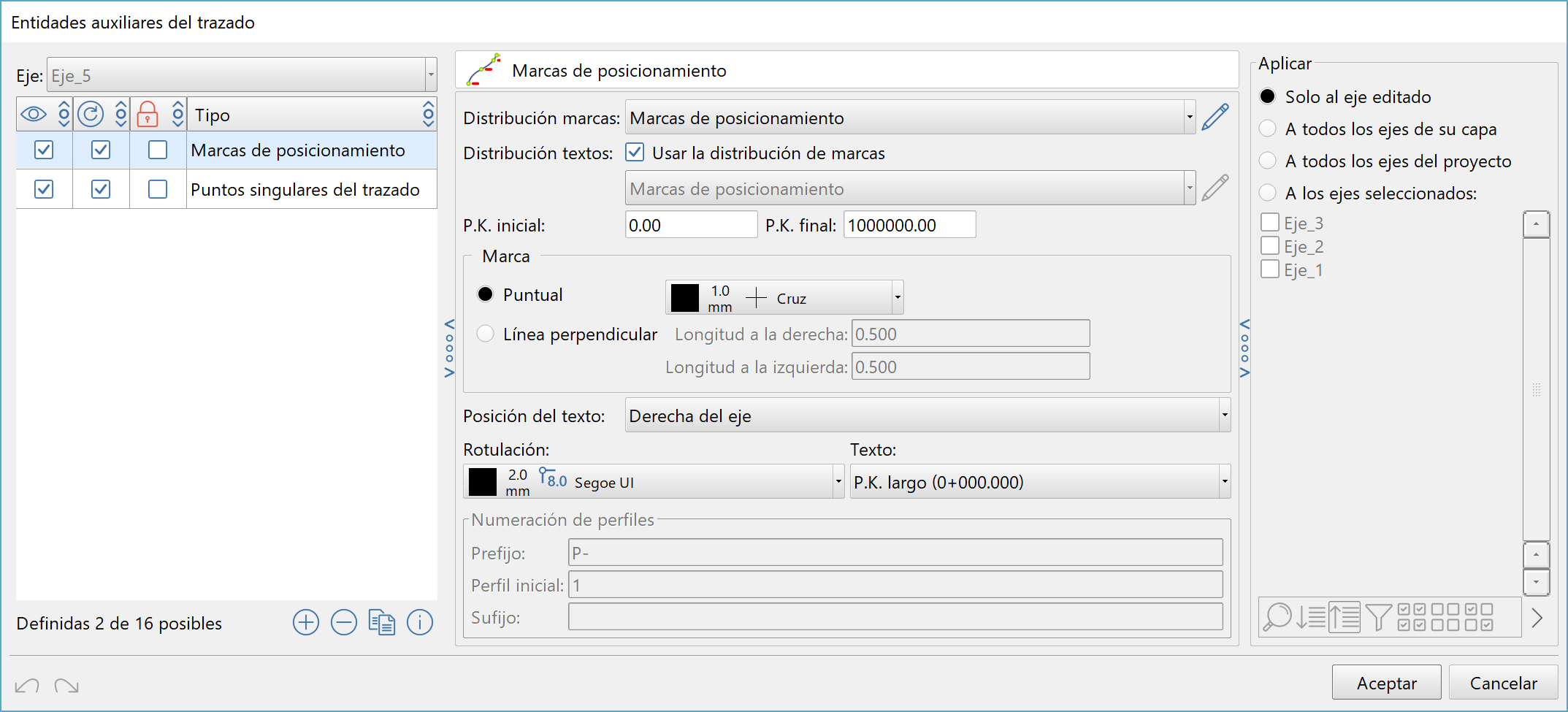 Edición - Lista de entidades - Editor de entidades auxiliares