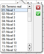 Trazado - Editor secciones - Selección de nivel Trazado - Editor secciones - Selección de nivel