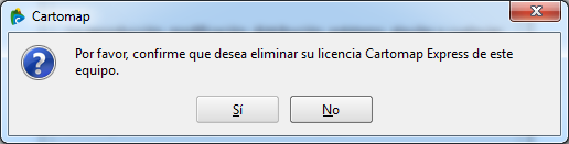 CARTOMAP Express - Desinstalación, confirmación