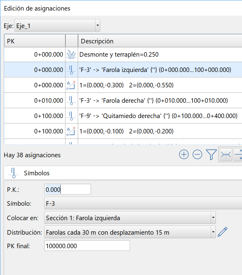 Edición de la asignación de símbolos Edición de la asignación de símbolos