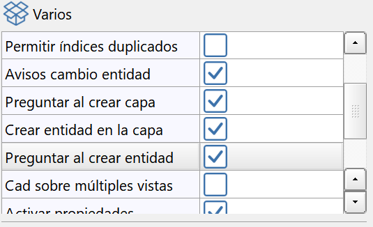 Barra superior - Crear entidad - Entidad de trazado, preferencias
