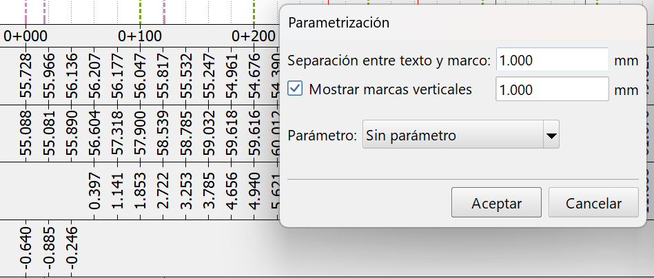 Contenido longitudinal - Parámetros, dialog