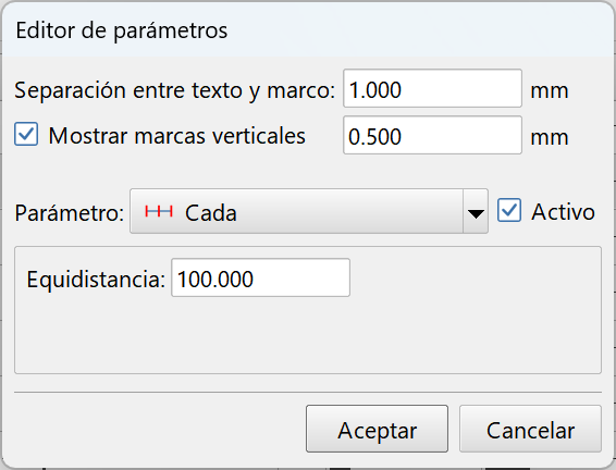 Parámetro CADA, dialog