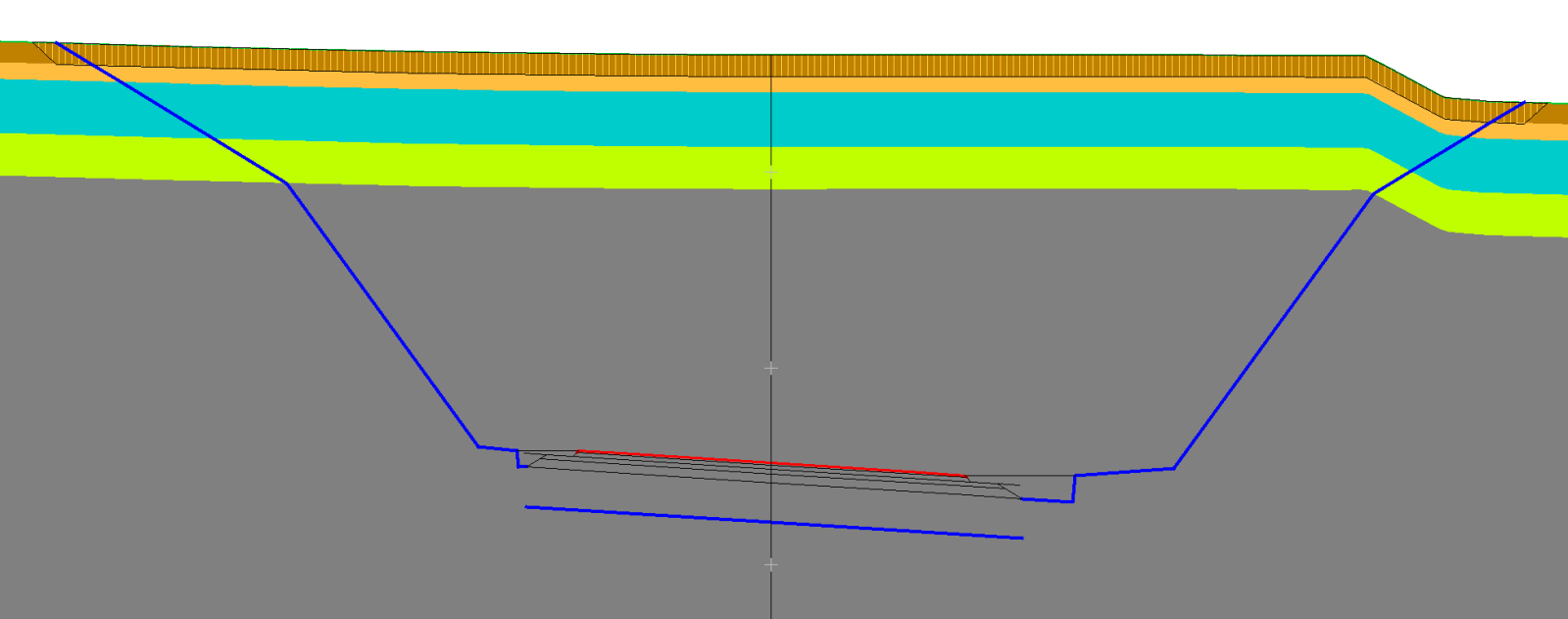 CAD - Taludes automáticos, transversal con estratos